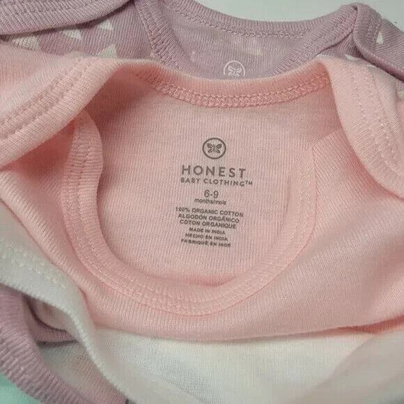 Honest baby long sleeve butterfly body suit 6-9 month girl 4pc set, Nwt 4 pack - Picture 6 of 6
